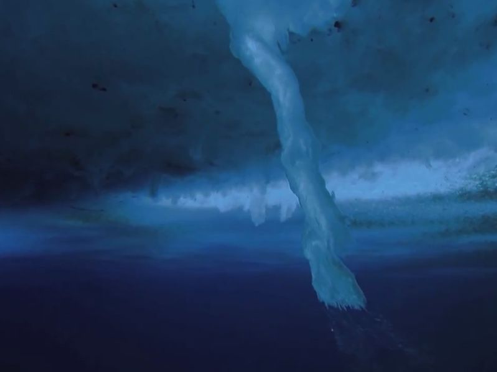 The photo is of a ice tendril caused by the double diffusion of heat and salt beneath seaice, in Antarctica.  https://www.smithsonianmag.com/smart-news/all-the-conditions-required-for-life-to-appear-are-here-in-antarcticas-amazing-ice-stalactites-18088357/